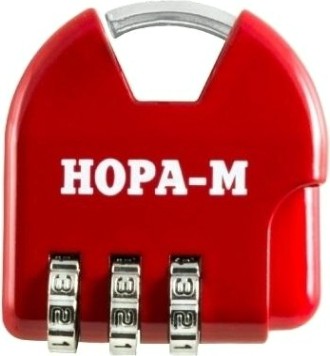Замок навесной кодовый НОРА-М 601 для чемодана "Красный" 35 мм [17080]