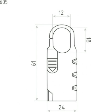 Замок навесной кодовый НОРА-М 605 для чемодана "Зеленый" 24 мм [17264]