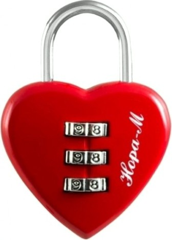 Замок навесной кодовый НОРА-М 606 для чемодана "Красный" 39 мм [17073]