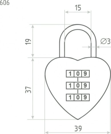 Замок навесной кодовый НОРА-М 606 для чемодана "Красный" 39 мм [17073]