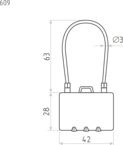 Замок навесной кодовый НОРА-М 609 для чемодана "Синий" 42 мм [17265]