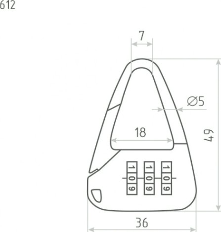 Замок навесной кодовый НОРА-М 612 для чемодана "Черный" 36 мм [17083]