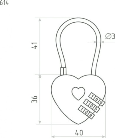 Замок навесной кодовый НОРА-М 614 для чемодана "Красный" 40 мм [17074]