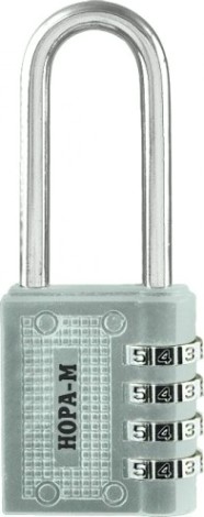 Замок навесной кодовый НОРА-М 619 для чемодана "Серебро" 41 мм [17266]