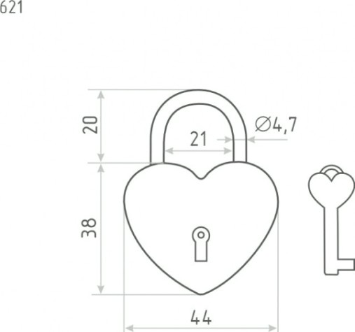 Замок навесной НОРА-М 621 сувенирный "Красный" [18784]