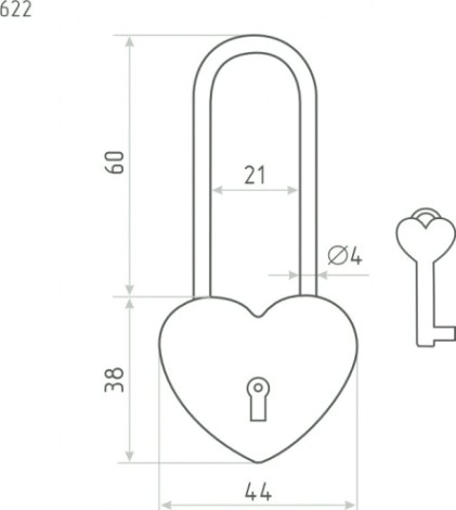Замок навесной НОРА-М 622 сувенирный "Красный" [18785]