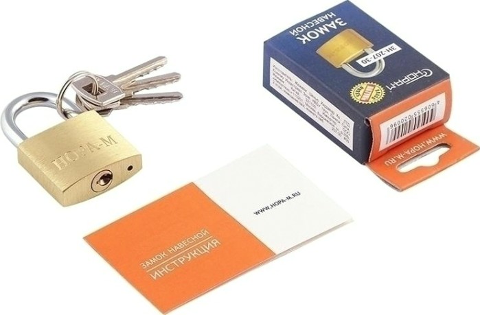 Замок навесной НОРА-М ЗН-207 "Латунь" 30мм [6687]