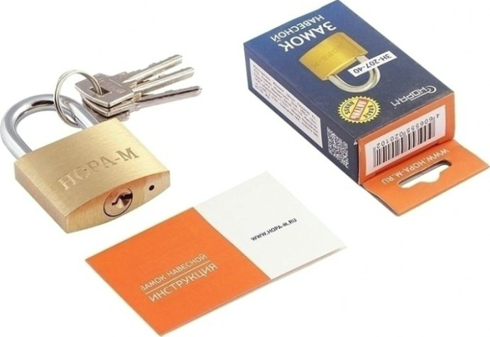 Замок навесной НОРА-М ЗН-207 "Латунь" 40мм [6688]