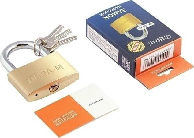 Замок навесной НОРА-М ЗН-207 "Латунь" 60мм [6690]