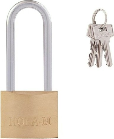 Замок навесной НОРА-М ЗН-210 с длинной дужкой "Латунь" 40 мм [6699]