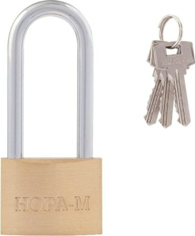 Замок навесной НОРА-М ЗН-210 с длинной дужкой "Латунь" 50 мм [6700]