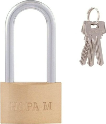 Замок навесной НОРА-М ЗН-210 с длинной дужкой "Латунь" 60 мм [6701]