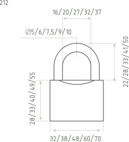 Замок навесной НОРА-М ЗН-212 "Темный" 32мм [12971]