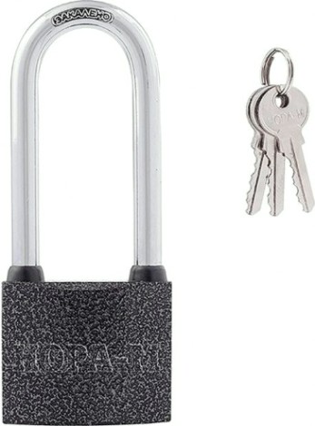 Замок навесной НОРА-М ЗН-212ДД с длинной дужкой "Темный" 50 мм [12975]