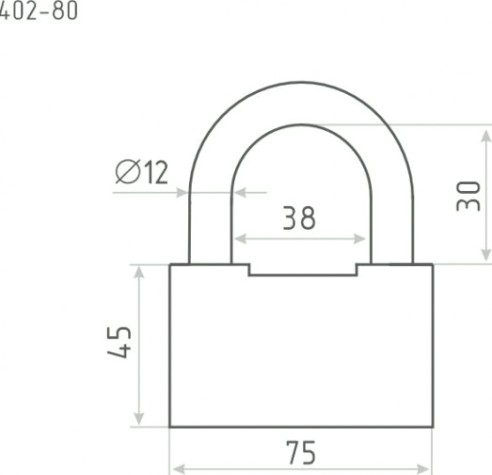 Замок навесной НОРА-М ЗН-402 "Серый" 80мм [13793]