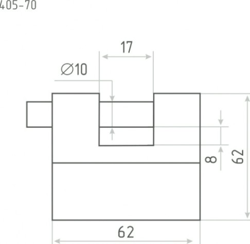 Замок навесной НОРА-М ЗН-405 "Серый" 70мм [13796]
