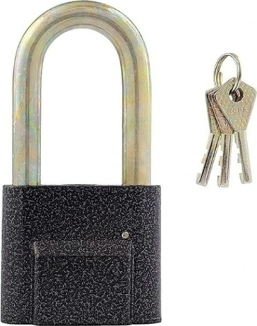 Замок навесной НОРА-М ЗН-408ДД с длинной дужкой "Серый" 70 мм [13803]