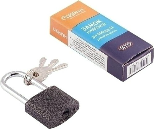 Замок навесной НОРА-М ЗН-800дд с длинной дужкой "Темный" 32 мм [16813]