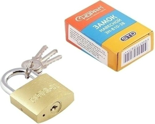 Замок навесной НОРА-М ЗН-810 "Латунь" 38 мм [16878]