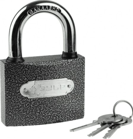 Замок навесной ЗУБР МАСТЕР металлический корпус, закаленная дужка, 75мм [3712-75]