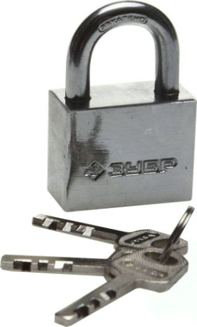 Замок навесной ЗУБР МАСТЕР стальной корпус, закаленная дужка, 40мм [3710-40_z01]