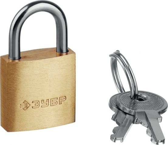 Замок навесной ЗУБР ПРОФЕССИОНАЛ мини, латунный корпус, 20мм, [37130-20_z01]