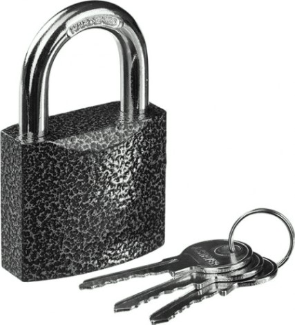 Замок STAYER STANDARD навесной, металлический корпус, закаленная дужка, [37160-38]