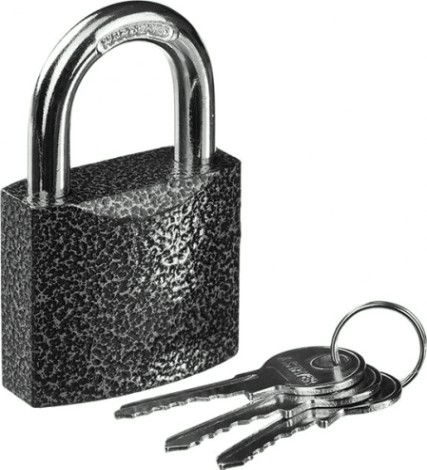 Замок STAYER STANDARD навесной, металлический корпус, закаленная дужка, [37160-50]