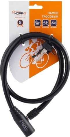Замок-трос НОРА-М №20 велосипедный "Черный" 6х800 мм [13905]