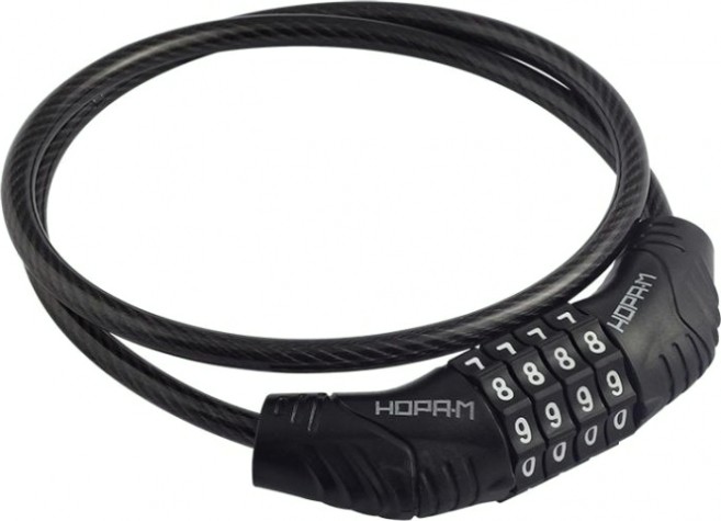 Замок-трос НОРА-М №21 велосипедный, кодовый "Черный" 6х650 мм [18987]