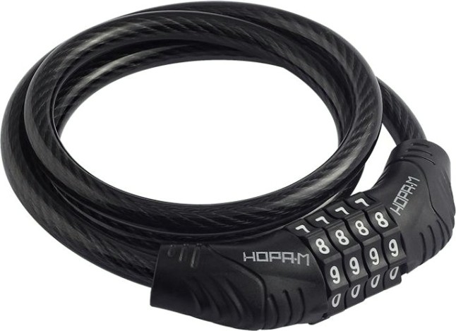 Замок-трос НОРА-М №21 велосипедный, кодовый "Черный" 8х800 мм [18991]