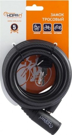 Замок-трос НОРА-М №24 велосипедный "Черный" 10х1500 мм [18293]