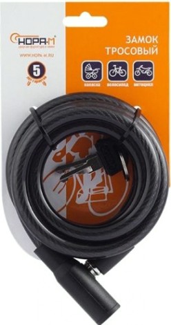 Замок-трос НОРА-М №25 велосипедный "Черный" 10х1200 мм [18295]