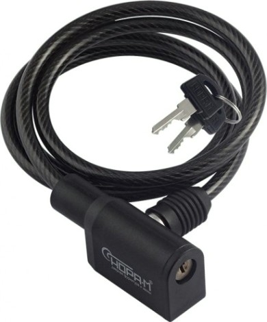 Замок-трос НОРА-М №25 велосипедный "Черный" 6х1000 мм [18999]