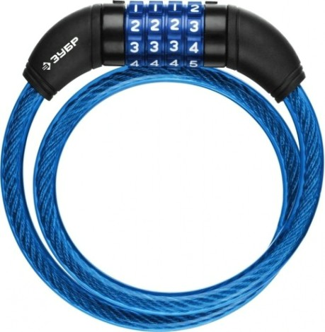 Замок тросовый ЗУБР ПРОФЕССИОНАЛ кодовый, с изменяемым кодом, длина троса-650мм, d [37262-65_z01]