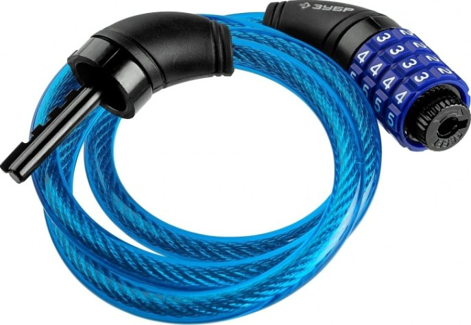 Замок тросовый ЗУБР ПРОФЕССИОНАЛ кодовый, с изменяемым кодом, длина троса-950мм, d [37262-95_z01]