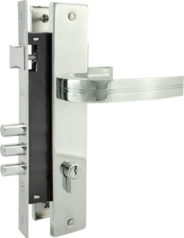 Замок врезной НОРА-М 106-85 М цилиндровый комплект с ручками "Хром" [16189]