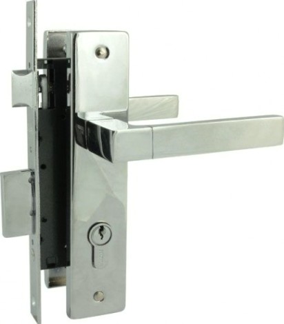 Замок врезной НОРА-М 109-70 Л цилиндровый комплект с ручками "Хром" [16271]