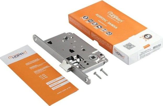 Замок врезной НОРА-М 13-90 под фиксатор "Матовый никель" [18573]