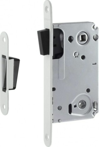 Замок врезной НОРА-М 13М-90 мм под фиксатор с магнитным ригелем "Белый" [18517]