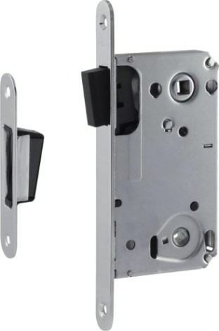 Замок врезной НОРА-М 13М-90 мм под фиксатор с магнитным ригелем "Хром" [14916]