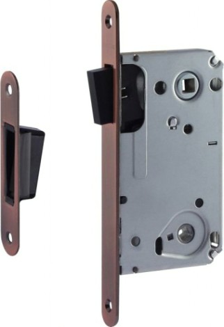Замок врезной НОРА-М 13М-90 мм под фиксатор с магнитным ригелем "Старая медь" [14918]