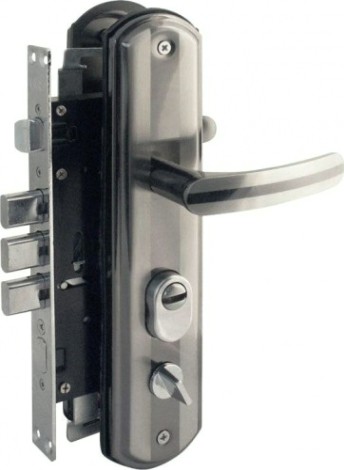 Замок врезной НОРА-М 200-68 левый для китайских дверей "Матовый хром/Черный никель" [14533]