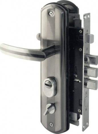 Замок врезной НОРА-М 200-68 правый для китайских дверей "Матовый хром/Черный никель" [14534]