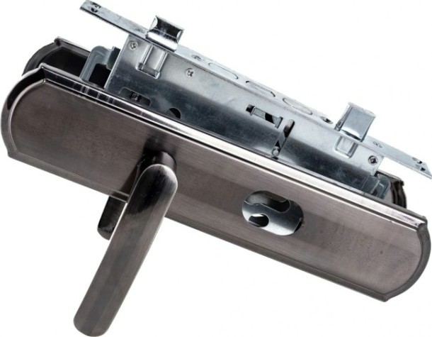 Замок врезной НОРА-М 200-68 STD левый для китайских дверей "Матовый хром/Черный никель" [16717]