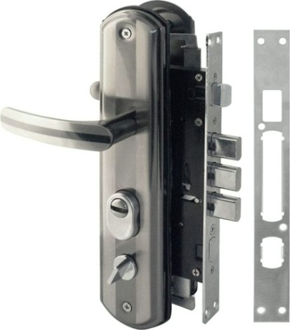 Замок врезной НОРА-М 200-68 STD правый для китайских дверей "Матовый хром/Черный никель" [16718]