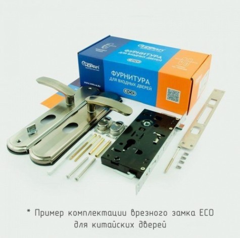 Замок врезной НОРА-М 200-68 STD правый для китайских дверей "Матовый хром/Черный никель" [16718]