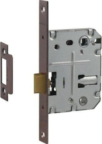 Замок врезной НОРА-М 2070-70 ППП с пластик. ригелем "Старая медь" [18894]