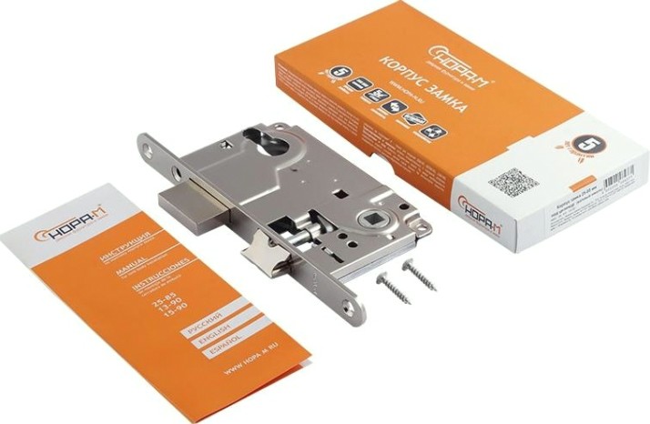 Замок врезной НОРА-М 25-85 цилиндровый "Матовый никель" [18346]