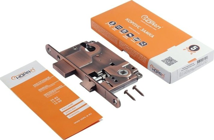 Замок врезной НОРА-М 25-85 цилиндровый "Старая медь" [8546]